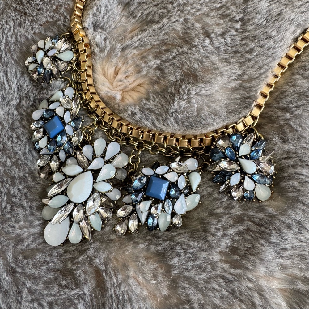 💎 Blue And Gold Statement Necklace 💎